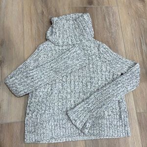 Free People cropped turtle-neck stripped sweater